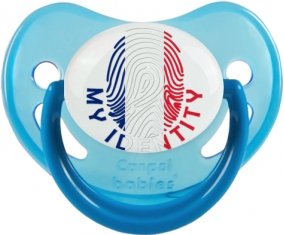 Empreinte My Identity Wallis et Futuna Sucette Physiologique Bleue phosphorescente
