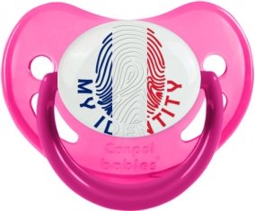 Empreinte My Identity Wallis et Futuna Sucette Physiologique Rose phosphorescente