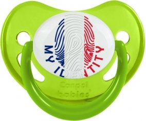 Empreinte My Identity Wallis et Futuna Sucette Physiologique Vert phosphorescente