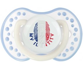 Empreinte My Identity Wallis et Futuna Sucette LOVI Dynamic Blanc-cyan classique