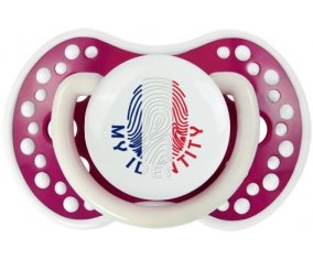 Empreinte My Identity Wallis et Futuna Sucette LOVI Dynamic Fuchsia phosphorescente