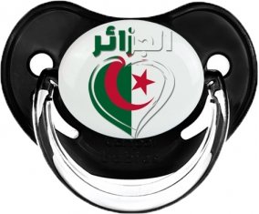 Algérie en arabe + cœur Sucette Physiologique Noir classique