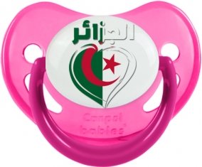 Algérie en arabe + cœur Sucette Physiologique Rose phosphorescente