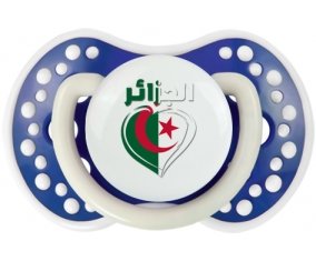 Algérie en arabe + cœur Sucette LOVI Dynamic Bleu-marine phosphorescente