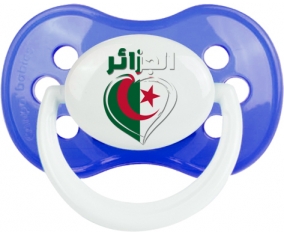 Algérie en arabe + cœur Tétine Anatomique Bleu classique