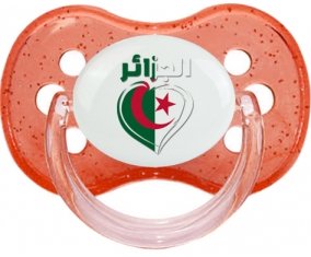 Algérie en arabe + cœur Sucette Cerise Rouge à paillette