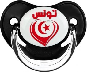 Tunisie en arabe + cœur Sucette Physiologique Noir classique