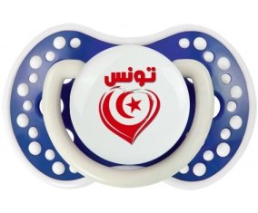 Tunisie en arabe + cœur Sucette LOVI Dynamic Bleu-marine phosphorescente