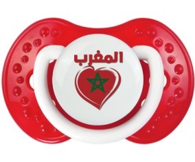 Maroc en arabe + cœur Sucete LOVI Dynamic Blanc-rouge classique