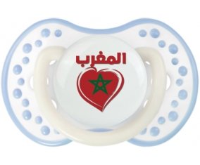 Maroc en arabe + cœur Sucete LOVI Dynamic Blanc-cyan classique