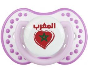 Maroc en arabe + cœur Sucete LOVI Dynamic Blanc-mauve classique