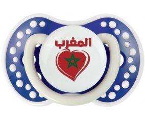 Maroc en arabe + cœur Sucete LOVI Dynamic Bleu-marine phosphorescente