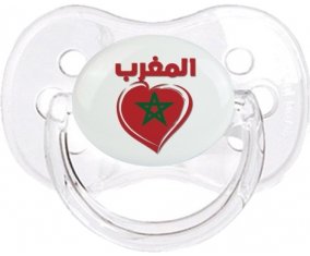 Maroc en arabe + cœur Sucete Cerise Transparent classique