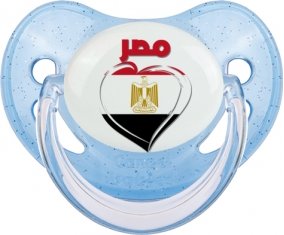 Égypte en arabe + cœur Sucete Physiologique Bleue à paillette