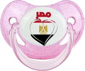 Égypte en arabe + cœur Sucete Physiologique Rose à paillette