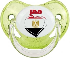 Égypte en arabe + cœur Sucete Physiologique Vert à paillette