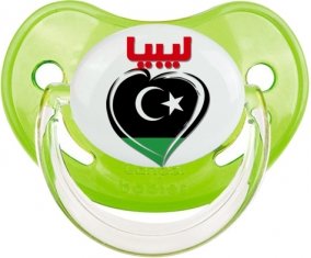 Libye en arabe + cœur Sucette Physiologique Vert classique