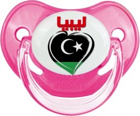 Libye en arabe + cœur Sucette Physiologique Rose classique