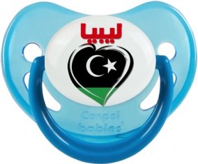 Libye en arabe + cœur Sucette Physiologique Bleue phosphorescente