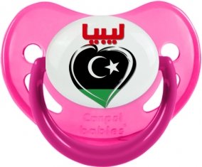 Libye en arabe + cœur Sucette Physiologique Rose phosphorescente