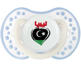 Libye en arabe + cœur Sucette LOVI Dynamic Blanc-cyan classique