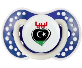 Libye en arabe + cœur Sucette LOVI Dynamic Bleu-marine phosphorescente