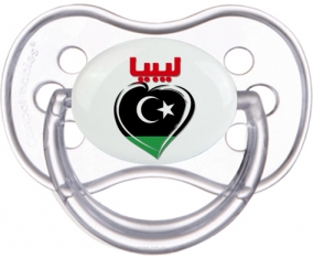 Libye en arabe + cœur Tétine Anatomique Transparente classique