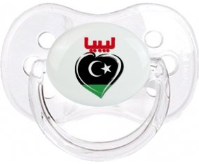 Libye en arabe + cœur Sucette Cerise Transparent classique