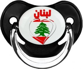 Liban en arabe + cœur Sucette Physiologique Noir classique