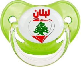 Liban en arabe + cœur Sucette Physiologique Vert classique