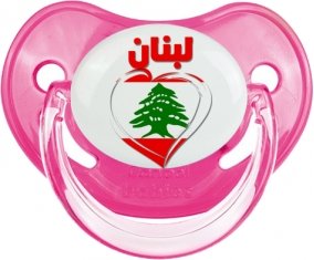 Liban en arabe + cœur Sucette Physiologique Rose classique