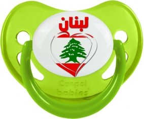 Liban en arabe + cœur Sucette Physiologique Vert phosphorescente