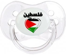 Palestine en arabe + cœur Sucete Cerise Transparent classique