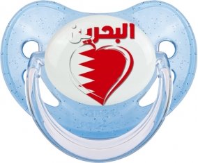 Bahreïn en arabe + cœur Sucete Physiologique Bleue à paillette