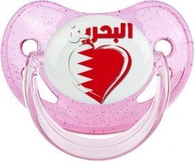 Bahreïn en arabe + cœur Sucete Physiologique Rose à paillette