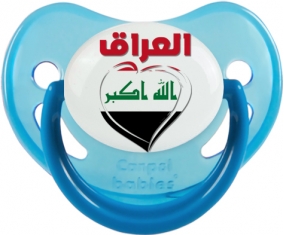 Irak en arabe + cœur Sucette Physiologique Bleue phosphorescente