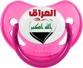 Irak en arabe + cœur Sucette Physiologique Rose phosphorescente