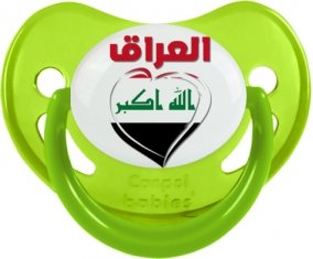 Irak en arabe + cœur Sucette Physiologique Vert phosphorescente