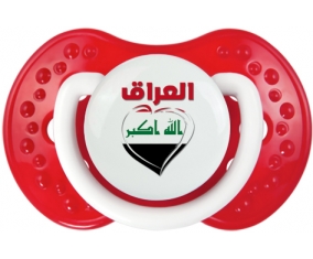 Irak en arabe + cœur Sucette LOVI Dynamic Blanc-rouge classique