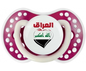 Irak en arabe + cœur Sucette LOVI Dynamic Fuchsia phosphorescente