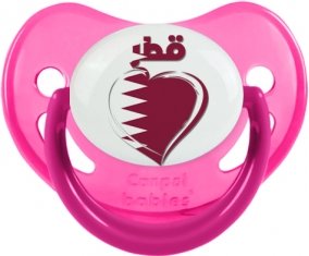 Qatar en arabe + cœur Sucete Physiologique Rose phosphorescente