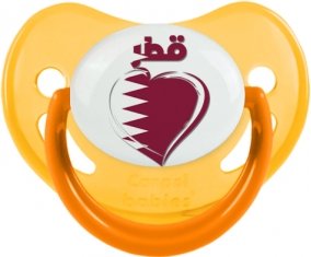 Qatar en arabe + cœur Sucete Physiologique Jaune phosphorescente