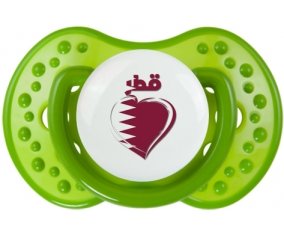 Qatar en arabe + cœur Tétine LOVI Dynamic Vert classique