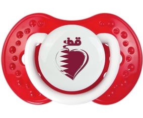 Qatar en arabe + cœur Tétine LOVI Dynamic Blanc-rouge classique