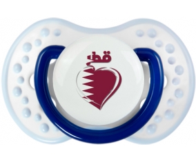 Qatar en arabe + cœur Tétine LOVI Dynamic Marine-blanc-bleu classique