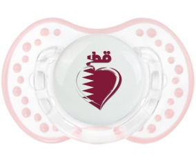 Qatar en arabe + cœur Tétine LOVI Dynamic Retro-blanc-rose-tendre classique