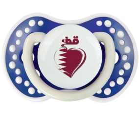 Qatar en arabe + cœur Tétine LOVI Dynamic Bleu-marine phosphorescente