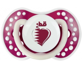 Qatar en arabe + cœur Tétine LOVI Dynamic Fuchsia phosphorescente