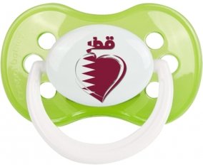 Qatar en arabe + cœur Sucette Anatomique Vert classique