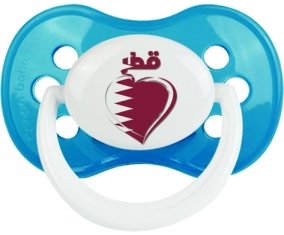 Qatar en arabe + cœur Sucette Anatomique Cyan classique